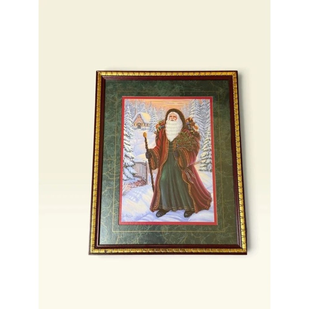Vintage Home Interiors Homco G Barker St Nicholas Framed Christmas Art Print 199